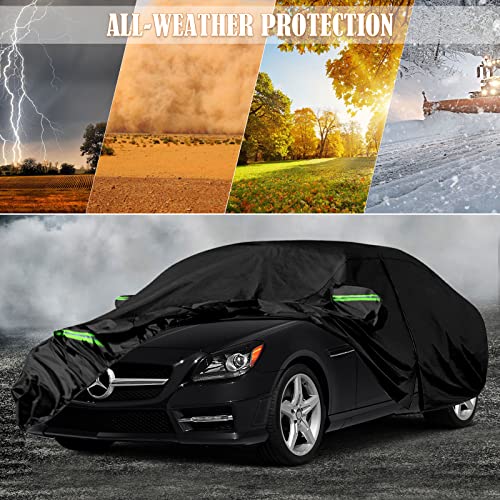 Image of Waterproof Car Covers Replace for 1996-2022 Mercedes-Benz SLK /SLC Class, 6 Layers All Weather Car Cover with Zipper Door & Windproof Bands for Snow Rain Dust Hail Protection (SLK)
