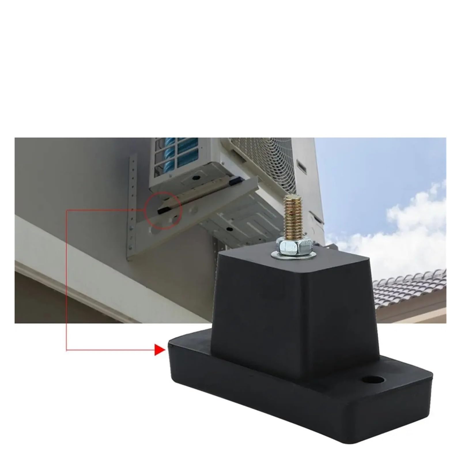HIZON Almohadilla antivibración for Aire Acondicionado Exterior de 8 Piezas | Cojín for pies a prueba de golpes con soporte