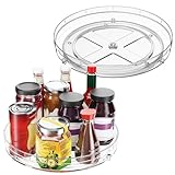 Optish 2 Pack Lazy Susan Organizer, 9.5' Lazy Susan Turntable Spice Rack for Cabinet, Refrigerator Organizer and Storage for Pantry, Closet, Countertop, Non-Skid Fridge Organizers