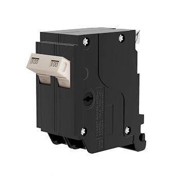 100 Amp 2Pole Circuit Breaker, 120/240 VAC, 10kAIC, Black