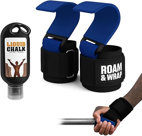 Miniatura 8 de Precio introductorio + Roam & Wrap de tiza líquida de 1.7 fl oz – Nuevos ganchos de levantamiento de pesas premium para hombres y mujeres (par)