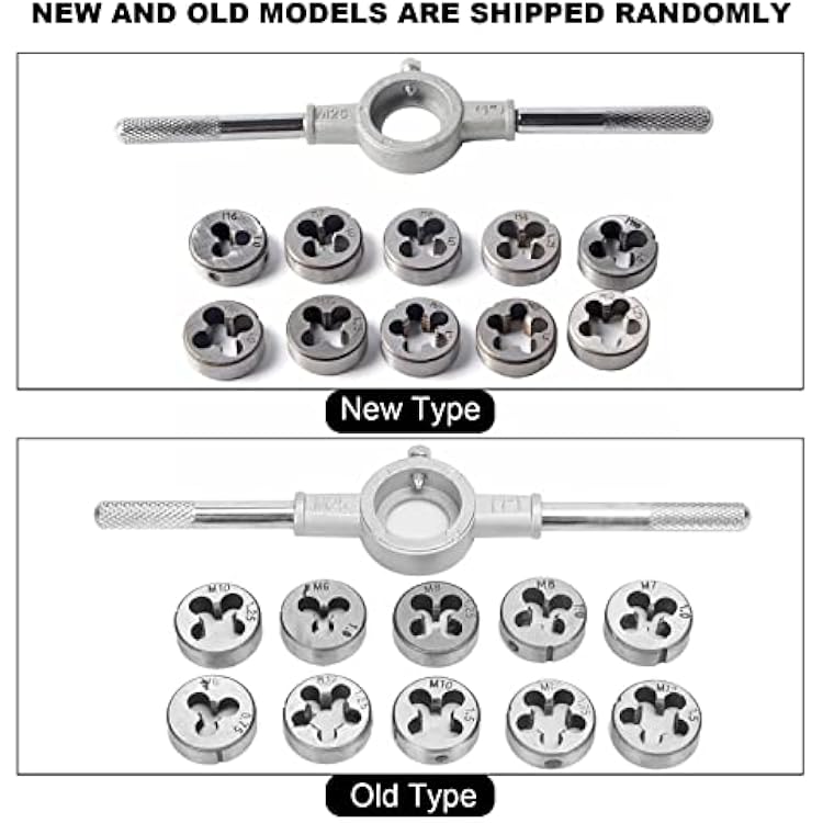 Tap and Die Set, Metric Screw Threads, Metric Tap and Die Set, Suitable for Cutting Materials Such As Steel, Aluminum and Plastics