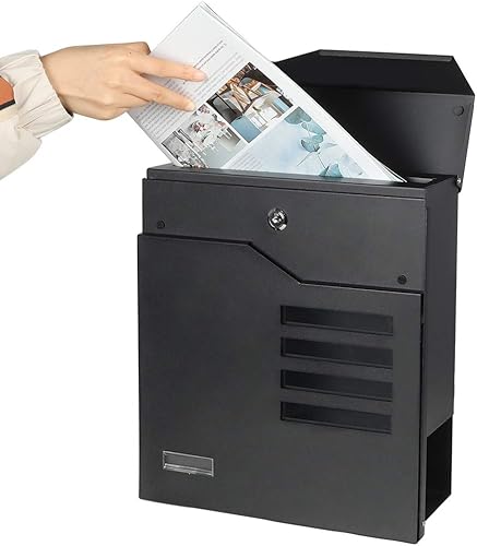 Miniatura 67 de Jssmst - Buzón con cerradura montado en vertical en la pared - Buzones con cerradura de llave de gran capacidad, 14.3 x 4.1 x 11.8 pulgadas