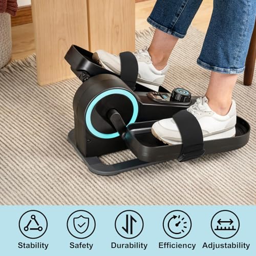 Heclia Bike Pedal Strap Toe Clips Straps 2PCS Ellipse Leg Exerciser Machine Pedal Straps, Elastic Under Desk Elliptical Band Seniors, Foot Trainer Exercises Home Office Accessorie - Thumbnail 3