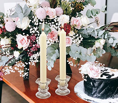 Suportes para Velas Dofoot, Pacote com 12 Castiçais de Vidro Cônico para Mesa de Mesa de Castiçal Tr