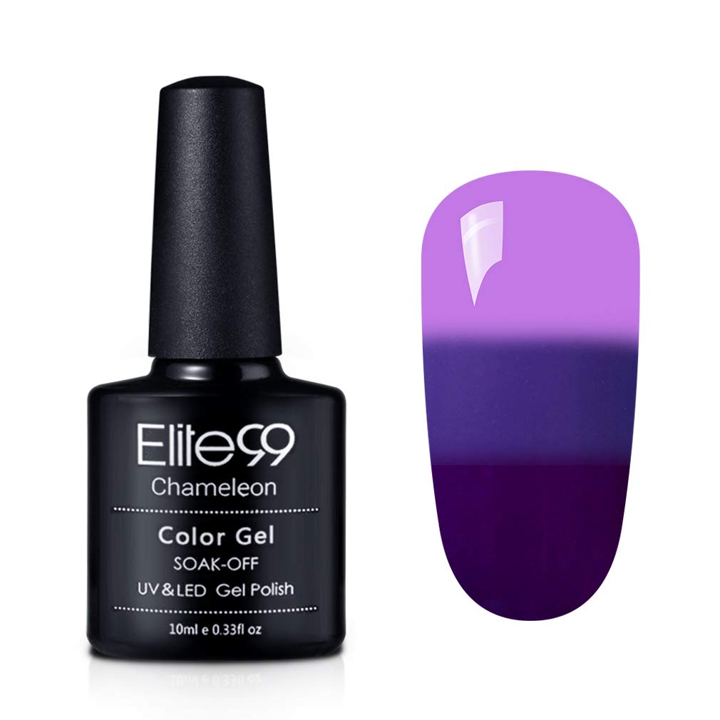 Elite99 Soak Off Gel Nail Polish,UV LED Three-color Thermal Temperature Color Changing Nail Lacquer,Professional Manicure Salon 10ML 4208