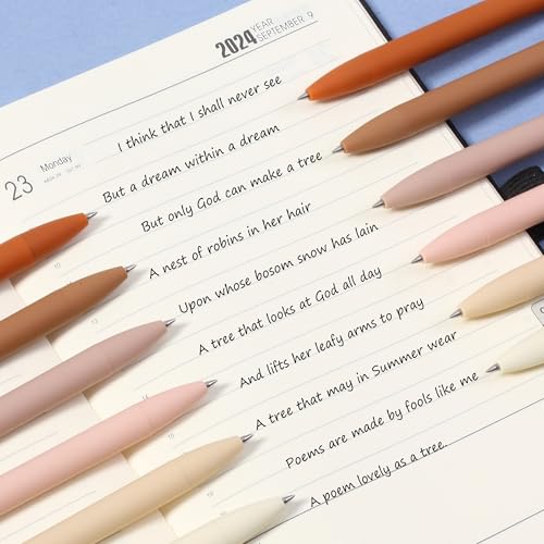 Image of Mr. Pen- Retractable Gel Pens, 12 Pack, Black Ink, Natural Colors Barrels