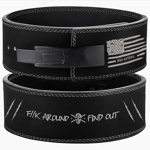 Weight Lifting Belt - Lever Gym Belt for Weightlifting, 10mm Leather Weight Belt for Men, 4 Inches