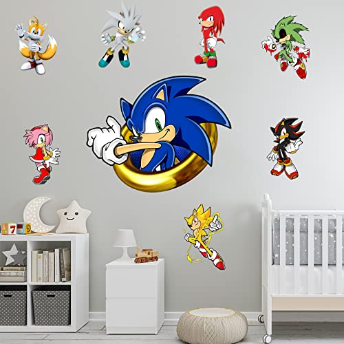 Sonic Wall Decals Cartoon Wall Stickers For Kids Room Nursery Palyroom Bedroom Self-Adhesive Vinyl Wall Decoration Gift Supplies (15.7 In X 31.5In） #TOP4