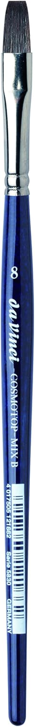 da Vinci Watercolor Series 5830 CosmoTop Mix B Paint Brush, Flat Wash Synthetic/Natural Mix, Size 8