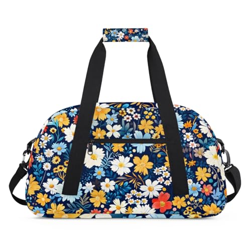 Daisies Sunflower Print Kids-Duffel-Bags Gymnastics Dance Bag Carry-On Overnight Travel Gym Lightweight Dance Sports Bags For Girls Boys Kids，