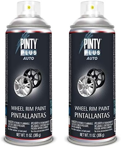 PINTURA EN SPRAY PINTYPLUS AUTO 520CC PINTA LLANTAS L150 PLATA, 306 g (Paquete de 2)