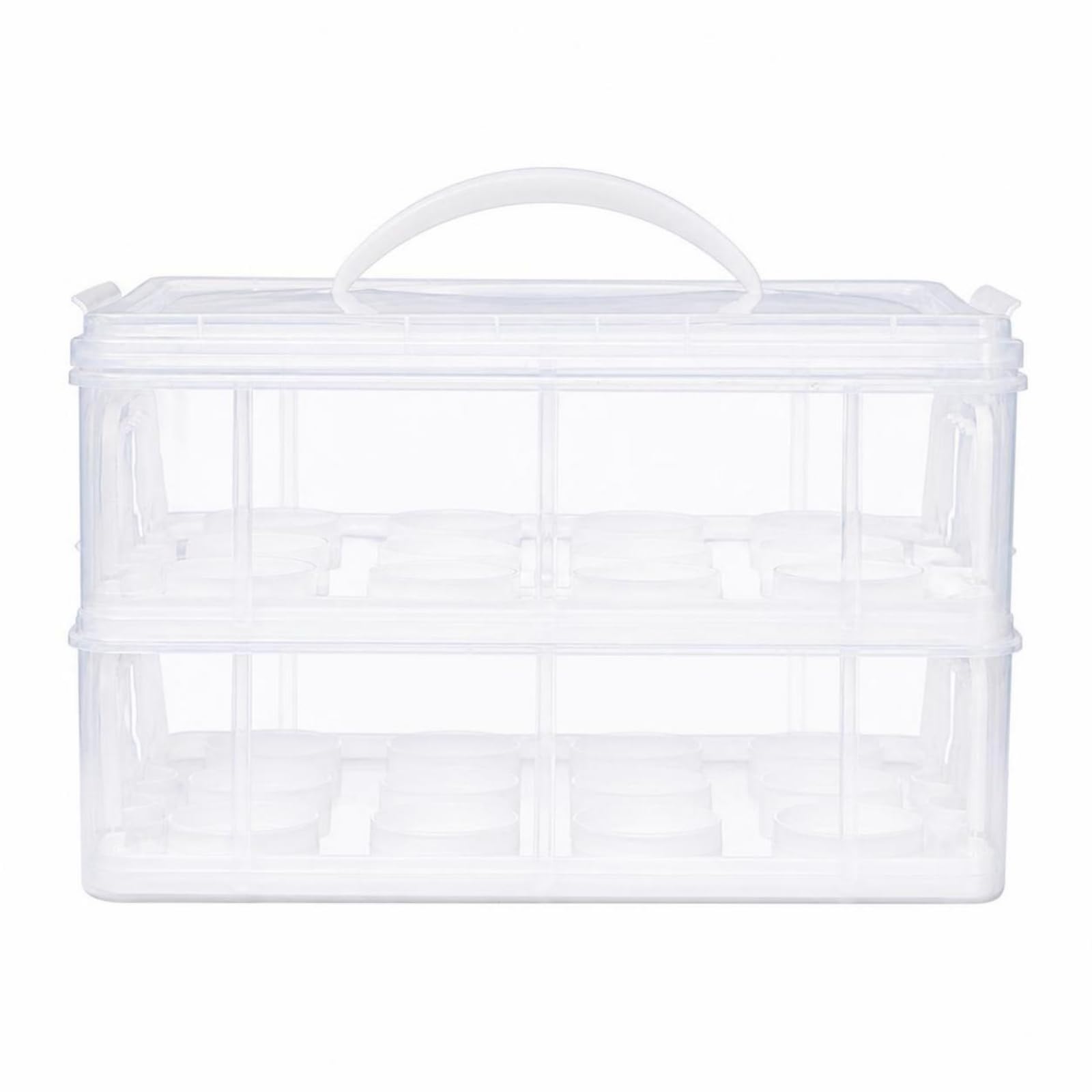 MagiDeal Scatola per Cupcake con Maniglia Tile, Durevole, Dolci con Manico, per Feste, Bianco, Stile A