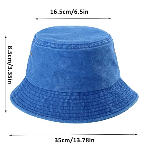 Bucket Hat, Summer Travel Beach Sun Hat, Bucket Hat For Women Men Cotton Unisex Packable Fisherman Hat Outdoor Cap Sky Blue #TOP4