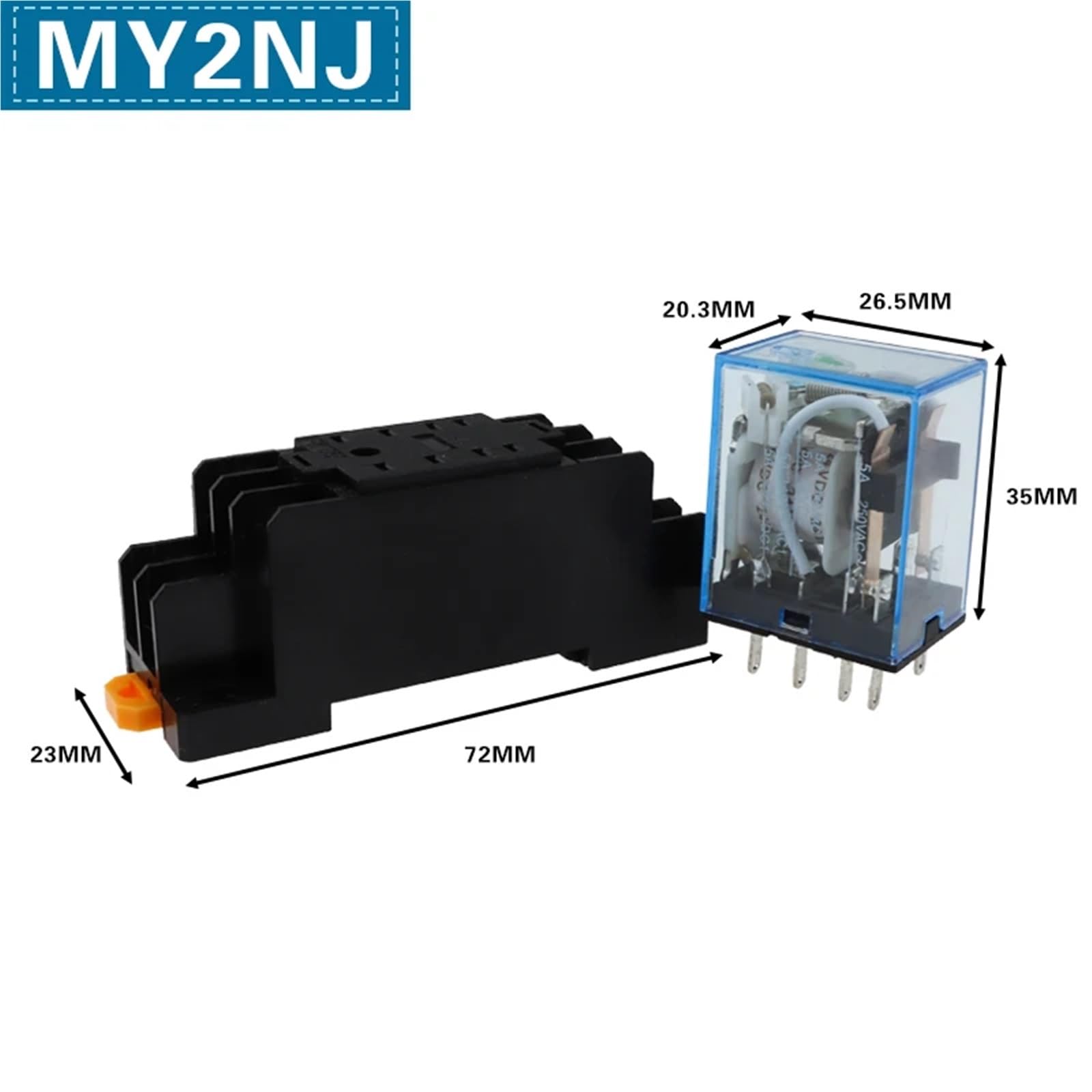 10Set MY2P HH52P MY2NJ 12V 24V / 110V 220V AC Coil Purpose DPDT Relay with Socket Base(AC,220V) Industrial Electrical Relays