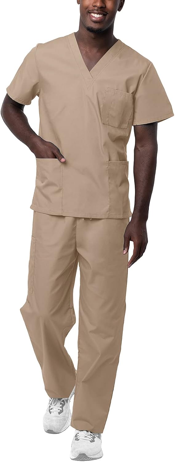 Sivvan Unisex Scrubs - Classic V-Neck Top & Drawstring Pants Scrub Set: Clothing, Shoes & Jewelry