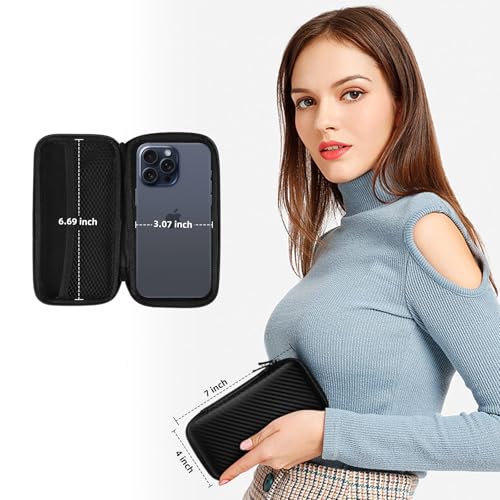 Image of iMangoo Travel Essential Electronics Organizer Charger Case Carrying Pouch | 6.5x3.2x1 inch Power Bank Tech Accessories Protective Storage Shockproof Portable Purse Men Women School Office Trips Must Have