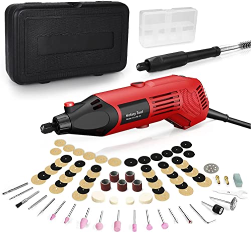 Michark Rotary Tool, 160W Rotary Tool Kit Flex shaft, 85pcs Accessories, 6 Various Speed(8000-35000RPM), Perfect DIY Creations, Craft Projects, Cutting, Sanding, Polishing and Engraving (MK10993)