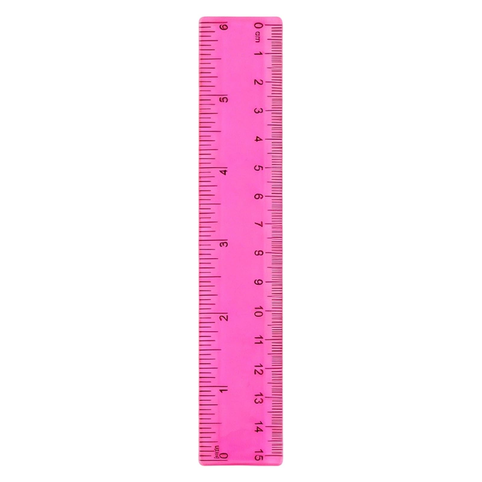 Transparent Coloured Rulers, 15cm Measuring Ruler Stationery