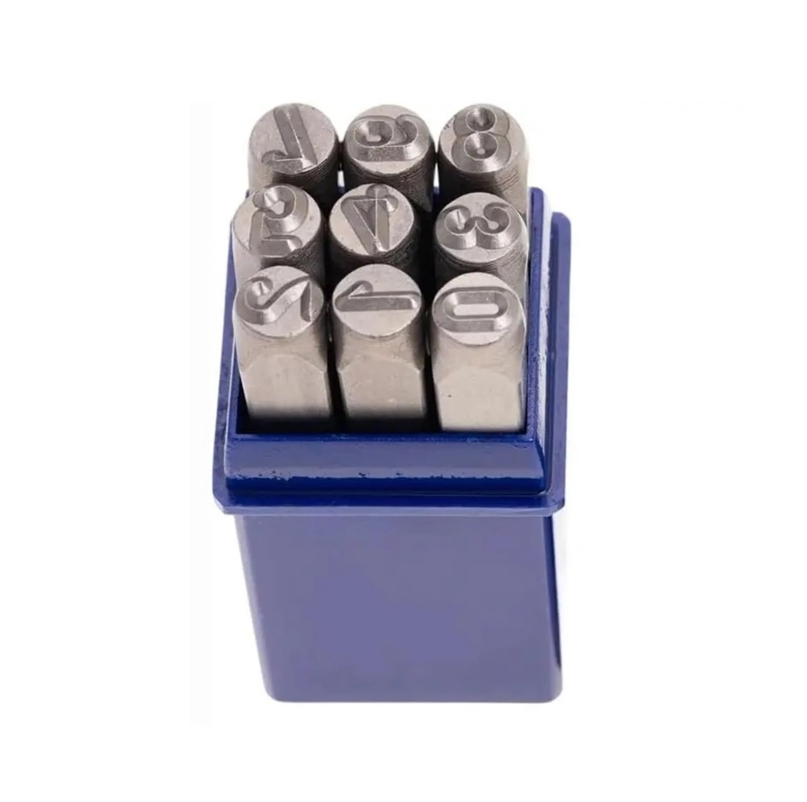 AXVOLA Steel Letter Mould Stamping Tools 3-12.5 mm Digital Letter Stamp Steel with Plastic Case Number Metal Punch Industrial Marking(8mm Number)