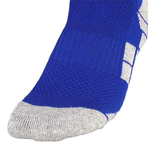 Cwvlc Boy's Soccer Socks Youth 3 Pairs Football Sport Team Athletic Knee High Long Tube Cotton Compression Socks Blue Small (3Y-5Y Youth/ 4-6 Women) #TOP2