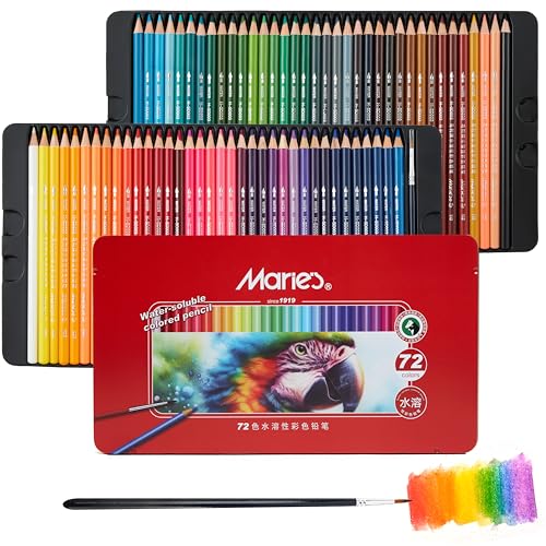 Amazon | Marie's 水溶性色鉛筆 72色 水彩色鉛筆 アートセット プロ用