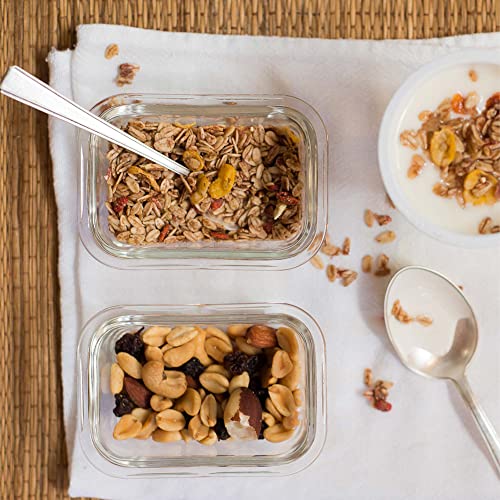 Pote Hermético de Vidro com Tampa Transparente Retangular 160ml - Oikos