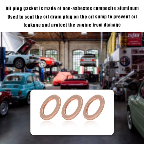 image for povtii 30 PCS Oil Drain Plug Gasket, 14mm Copper Oil Crush Washer Comp