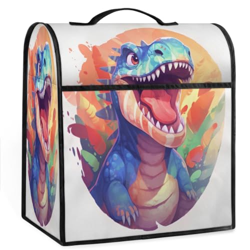 Coffee Maker Cover Cute Cartoon Dinosaur Kitchen Appliance Covers Small Appliance Covers Blender Cover Juicer Cover Dust Covers for Kitchen Appliances with Top Handle and Pockets,Washable,B277