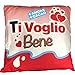 Mini Cuscino Ti Amo Dolcemente Ti Voglio Bene con Ventosino 13 cm PS 21356-Ti Voglio Bene
