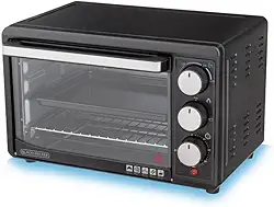 BLACK+DECKER Forno Elétrico com 21 Litros, com Timer de 60 Minutos e 3 Níveis de Bandeja, Fácil de Limpar, Modelo FT21P, 110V
