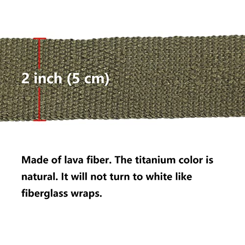 Artr Titanium Exhaust Header Wrap 2 Rolls (2" X 50' Each Roll) Kit With 20Pcs 11.8 Inch Stainless Steel Locking Ties #TOP2