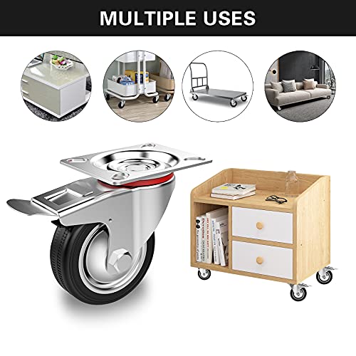 OMECO 4 Ruote Girevoli con Freno 75 mm 200KG 360