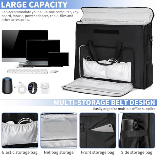 IPEB Monitor Carry Case Compatible with 27 Inch iMac Travel Case Padded Monitor Carrying Tote Bag for 27" Desktop Computer Screen TV and Accessories Shipping Storage Box by IPEB - Image 4