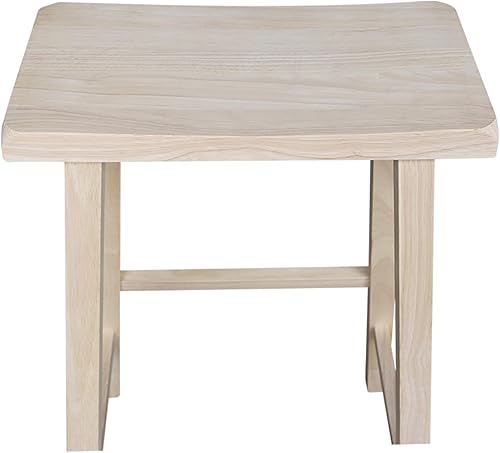 Miniatura 30 de IC International Concepts, Taburete para asiento de sillín-24 pulgadas de alto, madera sólida/real, madera de parawood resistente, Diy, listo para