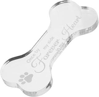 Toddmomy Dog Memorial Plaque Commemorative Plaque Lasting Tribute Easy to Maintain Acrylic Bone Shaped Sign for Outdoor Ga...