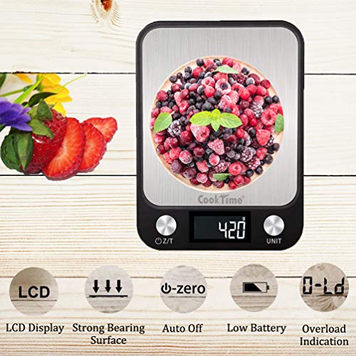 Digital Kitchen/Food Scale Grams And Ounces - Ultra Slim/Multifunction/Tare Function Kitchen Weight Scales For Cooking & Baking - 22Lb/10Kg Capacity,0.04Oz/1G(Batteries Included) #TOP1