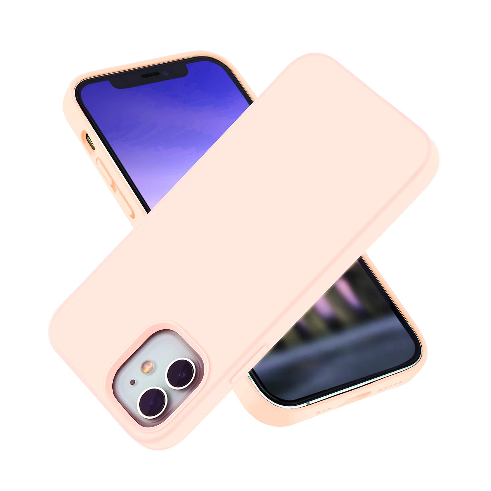 OPKALL Silicone Case Compatible with iPhone 12 and iPhone 12 Pro, Liquid Silicone Slim Shockproof Phone Case with [Soft Anti-Scratch Microfiber Lining] 6.1 inch（Pink）