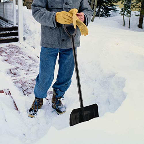 Snow Shovel Metal, Snow Shovel Metal Blade Fiberglass Handle, Winter Telescopic Snow Shovel Multifunctional Portable Snow Shovel, Great to Clear Snow, Tidy Up The Courtyard (Black)