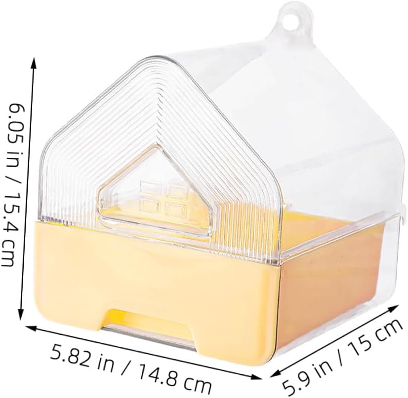 Luxshiny 2pcs Parrot Bath Box Bird Shower Tub with Hanging Design Plastic Birdcage Bath Tub for Small Birds Budgie Cockatiel Indoor Use