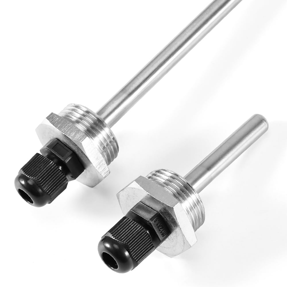 2 Stück Tauchhülse 150 Mm – G 3/4 Gewinde, 304 Edelstahl, 8x6 Mm, Für Thermoelemente Und Temperatursensoren