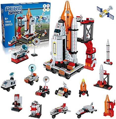 Space Shuttle Toys for 6-12 Year Old Kids STEM 12 in 1 Space Building Block Kits Stimulate Kids Creativity and Imagination Best Gifts for Space Fans Compatible with Other Building Block Brands 566Pcs