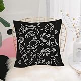 HYOSXW Fundas Cojines 40x40 cm,Kit Espacial. Meteorito, Estrella fugaz, Cometa, Planetas, Saturno, satélite, Luna, coh,Funda de Almohada 100% algodón Cojines Decorativos para Sofá Cama Hogar Exterior