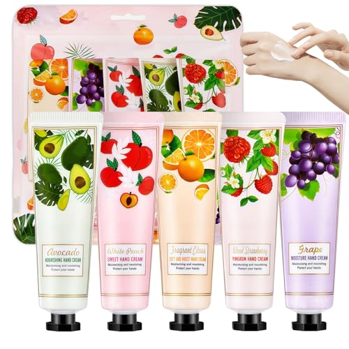 Crema De Manos,Crema De Manos 5pcs Set Regalo,Cremas Hidratantes Y Nutritivas Para Hand Care Secas,Con Fragancias Variadas,Ideal Para Mujeres,DíA De La Madre,Navidad Y CumpleañOs