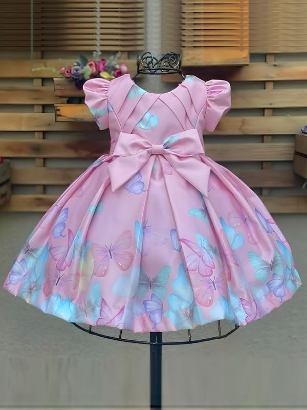 Image of Niren Enterprise Multipatteren Baby Girl's Knee Length Frocks with Digital Prints