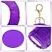 Frienda 10 Pcs Fluffy Car Steering Wheel Covers Handbrake and Gear Shift Cover Seat Belt Shoulder Pads Diamond Mat Ignition Ring Ball Key Chain Armrest Box Mat Car Accessories Set(Purple)