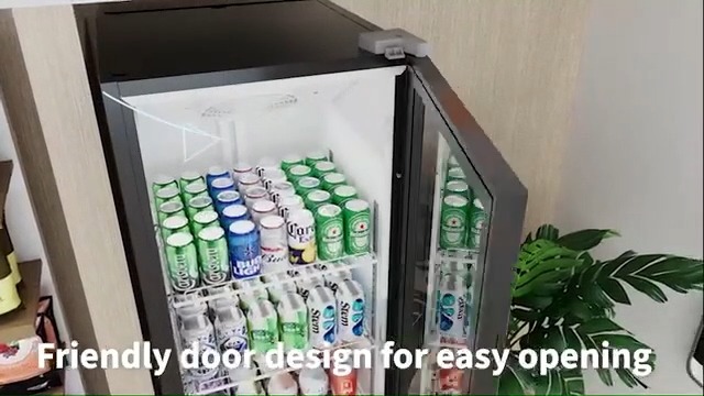 Image of 3.4 Cu.Ft Countertop Display Refrigerator with LED Lighting | Double Glass Door,Digital Control, Adjustable Shelves, Anti-Fog Ventilation & Auto Defrost for Bakery, Cafe, Restaurant