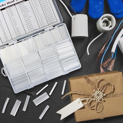 Image of ASHINER 580PCS Durable Heat Shrink Tubing Kit - Ideal for Electric Insulation and Repairs with Convenient Storage Case, Transparent