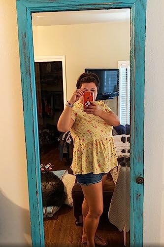 Hibluco Women's Summer Tops Short Sleeve Round Neck Floral Print Shirt Tunic Blouse #TOP3