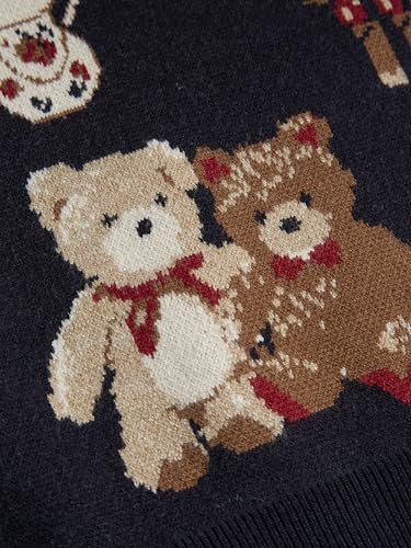 Image of CIDER Women's Fall Sweaters Long Sleeve Cute Sweaters Bear Graphic Crewneck Soft Knit Casual Cropped Pullover
